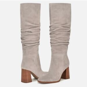 Nine West Domaey Grey Suede Knee High Boots - Size 6M